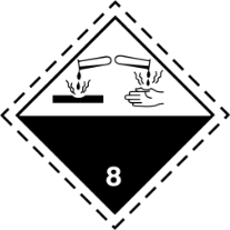 Ätzende Stoffe – Gefahrzettel 8