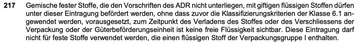 Originalauszug Sondervorschrift 217, ADR 2025 Band II, Seite 3.3-5
