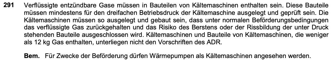 Originalauszug Sondervorschrift 291, ADR 2025 Band II, Seite 3.3-10