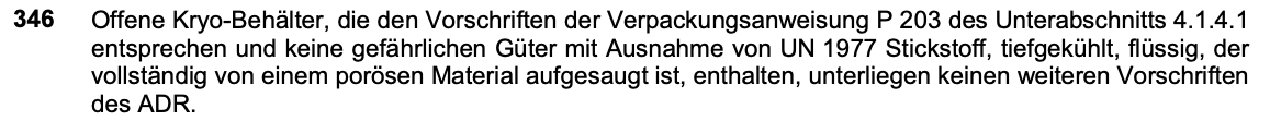 Originalauszug Sondervorschrift 346, ADR 2025 Band II, Seite 3.3-16