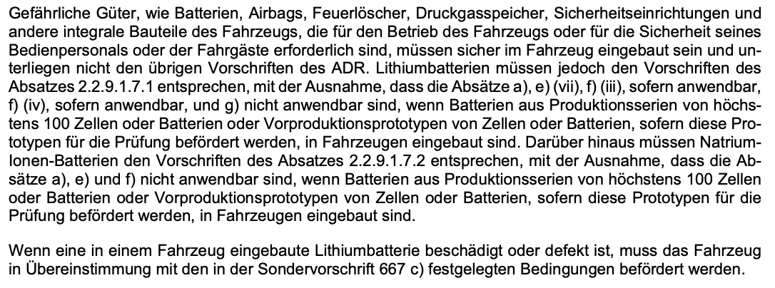 Originalauszug Sondervorschrift 388, ADR 2025 Band II, Seite 3.3-26