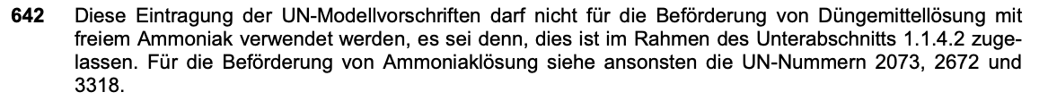 Originalauszug Sondervorschrift 642, ADR 2025 Band II, Seite 3.3-37