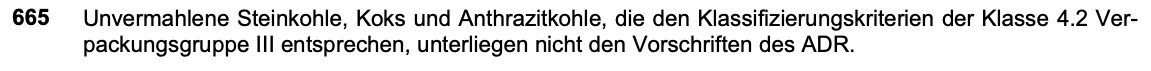 Originalauszug Sondervorschrift 665, ADR 2025 Band II, Seite 3.3-42