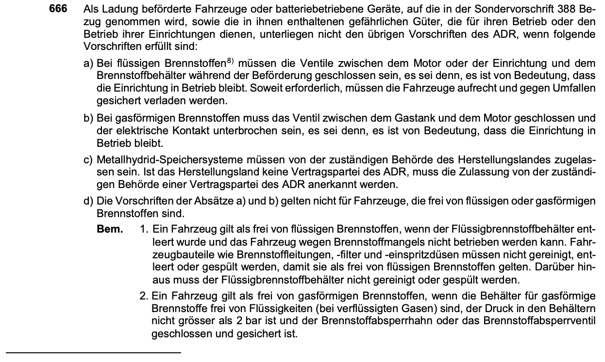 Originalauszug Sondervorschrift 666, ADR 2025 Band II, Seite 3.3-42
